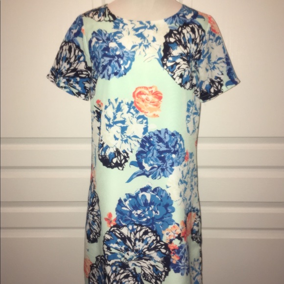 J Crew Floral Print Shift Pullover Dress 2 XS - Picture 2 of 6